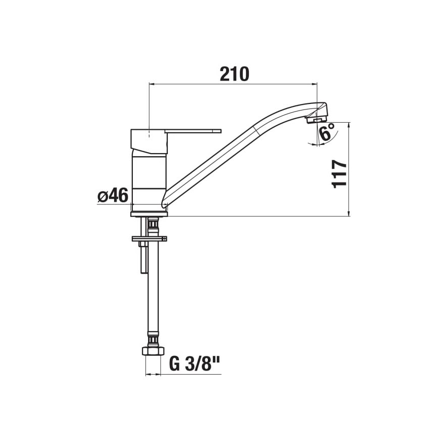 JIKA H3511Z10042301 - Maišytuvas praustuvui LYRA 21 cm blizgus chromas