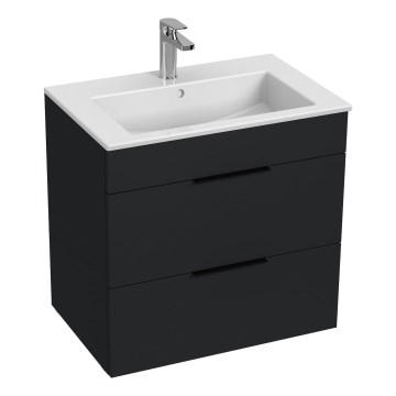 JIKA H4536021763521 - Vonios spintelė su praustuvu CUBE 60,7x65 cm juoda