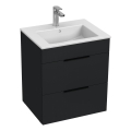 JIKA H4536121763521 - Vonios spintelė su praustuvu CUBE 60,7x55 cm juoda