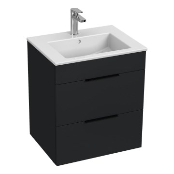 JIKA H4536121763521 - Vonios spintelė su praustuvu CUBE 60,7x55 cm juoda