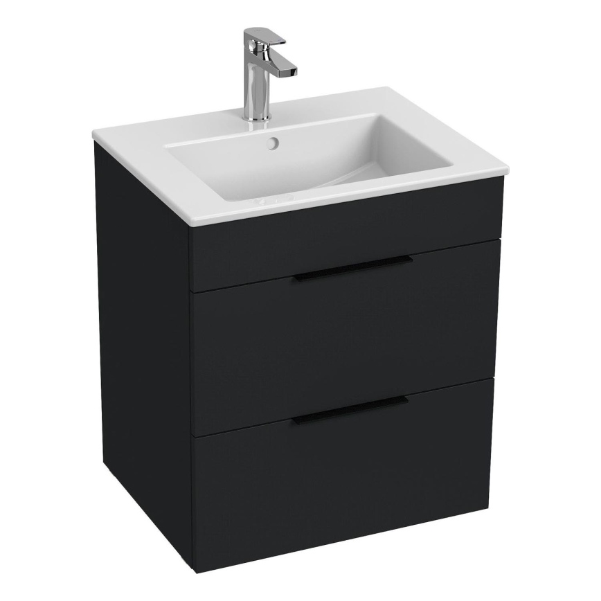 JIKA H4536121763521 - Vonios spintelė su praustuvu CUBE 60,7x55 cm juoda
