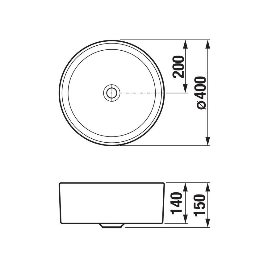 JIKA H8184200001121 - Pastatomas praustuvas CUBITO diametras 40 cm keramika/balta