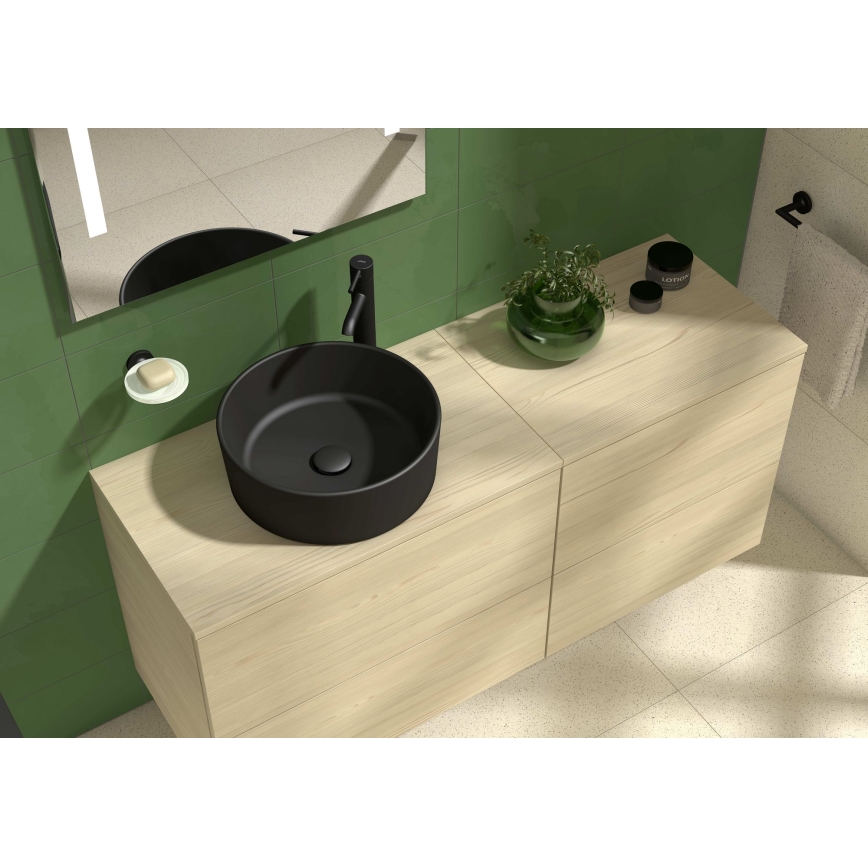 JIKA H8184207161121 - Pastatomas praustuvas CUBITO diametras 40 cm keramika/matinė juoda