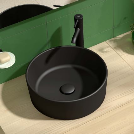 JIKA H8184207161121 - Pastatomas praustuvas CUBITO diametras 40 cm keramika/matinė juoda