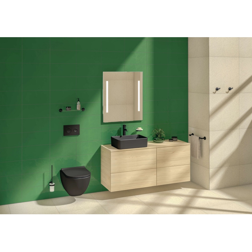 JIKA H8184237161121 - Pastatomas praustuvas CUBITO 50x35 cm keramika/matinė juoda