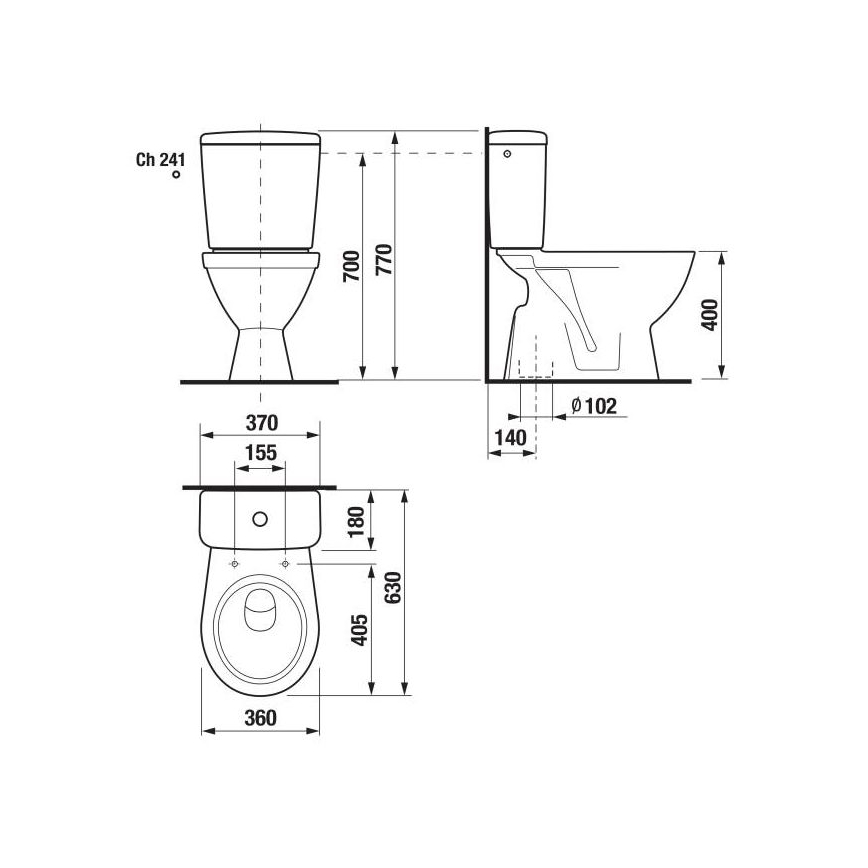 JIKA H8263870002413 - Artimai sujungtas klozetas LYRA keramika/balta