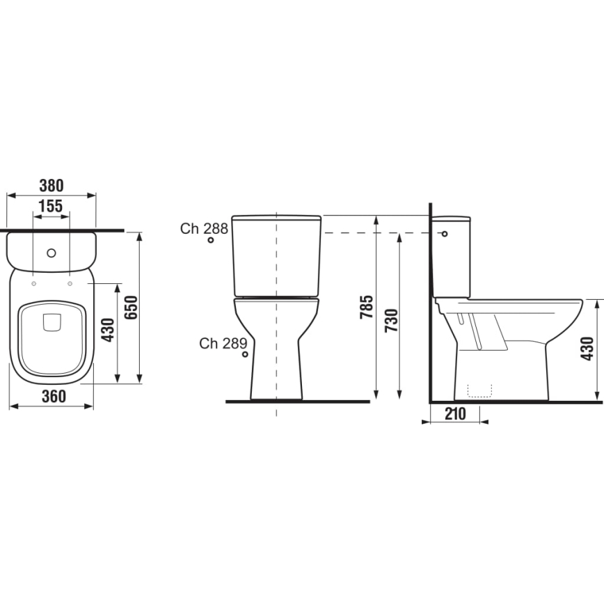 JIKA H8266170002801 - Artimai sujungtas klozetas DEEP keramika/balta
