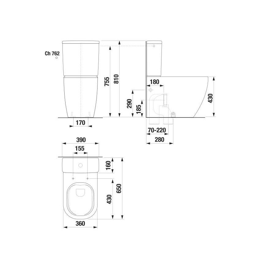 JIKA H8267160000001 - Klozeto dubuo MIO keramika/balta