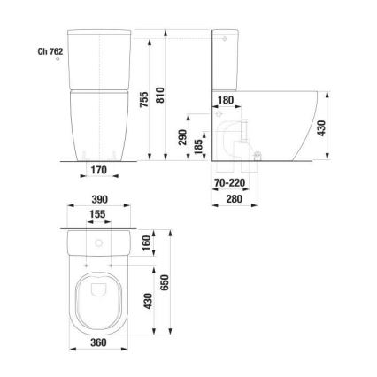 JIKA H8297120007621 - MIO keramikinis nuleidimo bakelis, baltas