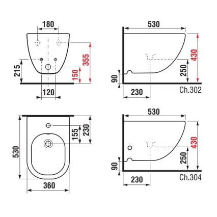 JIKA H8317121003021 - Pakabinamas bidė MIO keramika/perlų balta