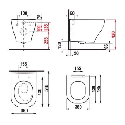 JIKA H8666180000001 - Pakabinamas WC DEEP keramika/balta + tualeto sėdynė SoftClose DEEP duroplastas/balta