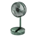 JOHNSON - Įkraunamas stalo ventiliatorius TORTUGA 5 W / 3,7 V 1200 mAh Ø 16,5 cm žalia