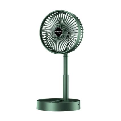 JOHNSON - Įkraunamas stalo ventiliatorius TORTUGA 5 W / 3,7 V 1200 mAh Ø 16,5 cm žalia
