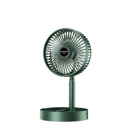 JOHNSON - Įkraunamas stalo ventiliatorius TORTUGA 5 W / 3,7 V 1200 mAh Ø 16,5 cm žalia