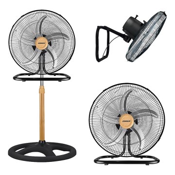 JOHNSON - Stovintis ventiliatorius 3 viename WOOD 80 W / 230 V Ø 50 cm juodas/smėlinis