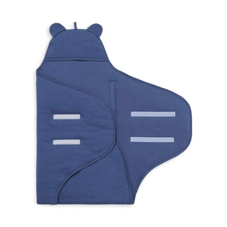 Jollein - Medvilninė vystymo antklodė BASIC STRIPE 100x105 cm Jeans Blue