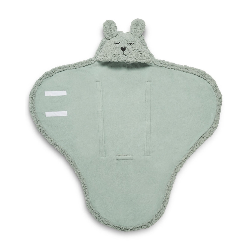 Jollein - Vystymo antklodė fleece Bunny 100x105 cm Ash Green