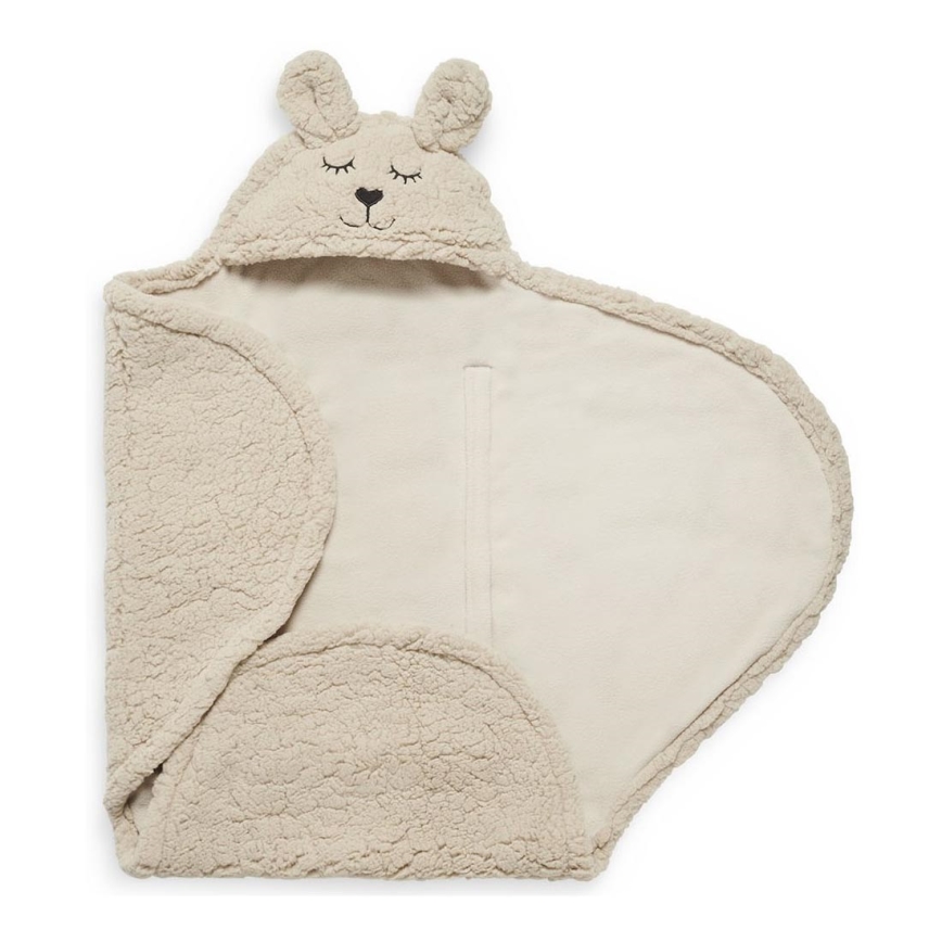 Jollein - Vystymo antklodė fleece Bunny 100x105 cm Nougat