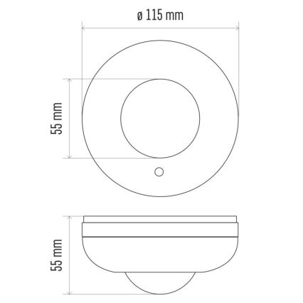 Judesio jutiklis PIR B 360 ° 1200W / 230V baltas