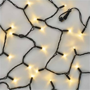 Jungiama girlianda 50xLED/5m IP44 šilta balta juoda