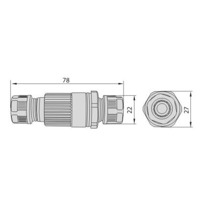 Jungiamasis kabelis 16A/250V IP68