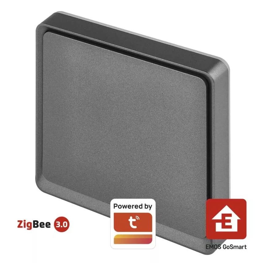 Jungiklis 1-mygtukas GoSmart 1xCR2430 Tuya juoda