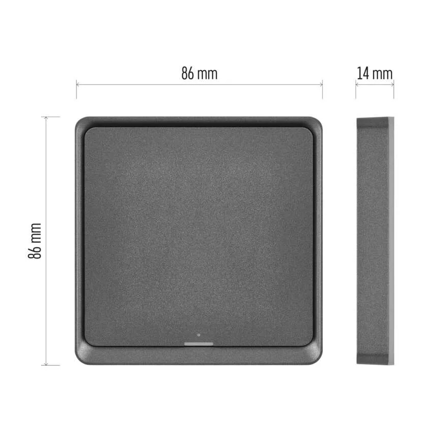 Jungiklis 1-mygtukas GoSmart 1xCR2430 Tuya juoda