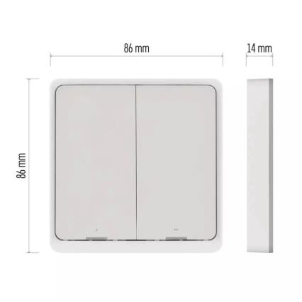Jungiklis 2-mygtukai GoSmart 1xCR2430 Tuya balta