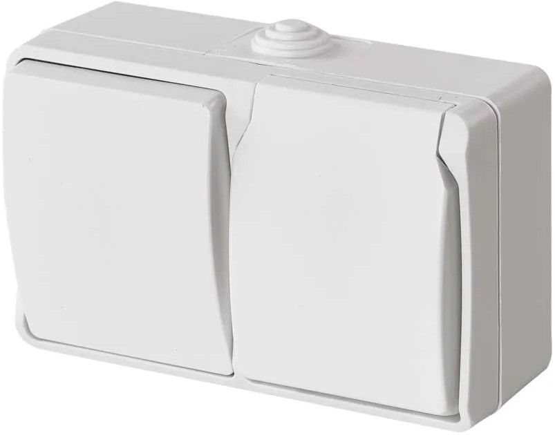 Jungiklis namų kintamasis nr. 6 su lizdu 250V/16A IP44 baltas
