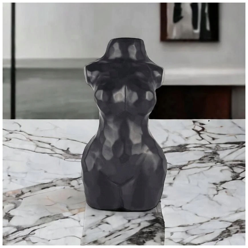 Juoda keraminė vaza 30 cm