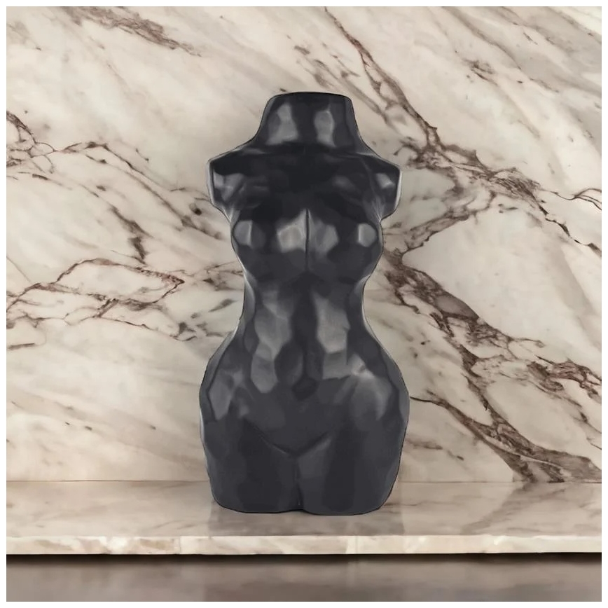 Juoda keraminė vaza 30 cm