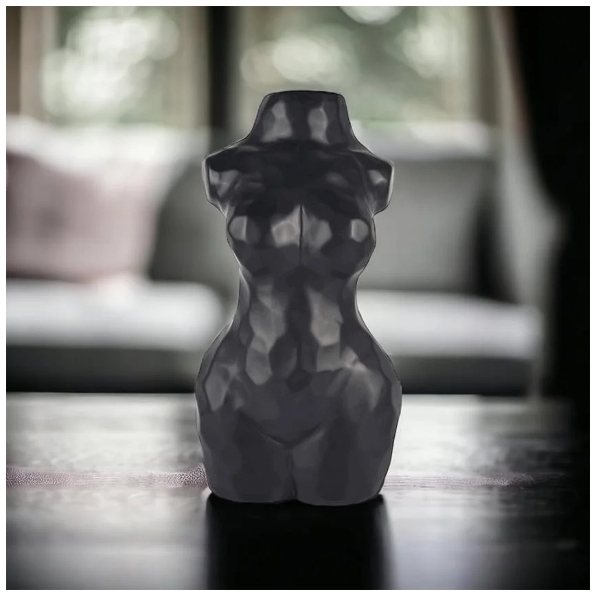 Juoda keraminė vaza 30 cm