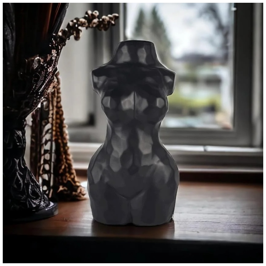 Juoda keraminė vaza 30 cm