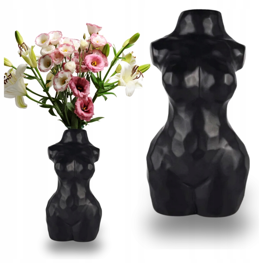 Juoda keraminė vaza 30 cm
