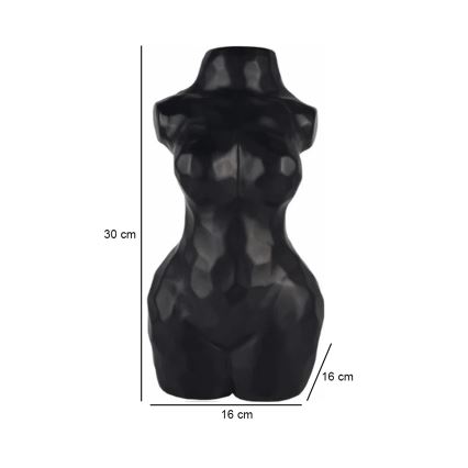 Juoda keraminė vaza 30 cm