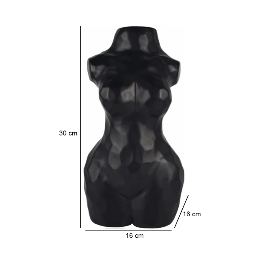Juoda keraminė vaza 30 cm