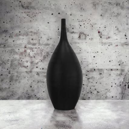 Juoda keraminė vaza, 47 cm