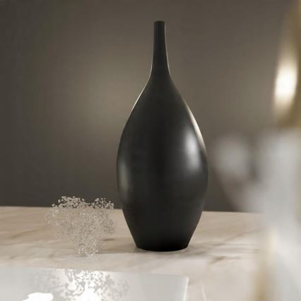 Juoda keraminė vaza, 47 cm