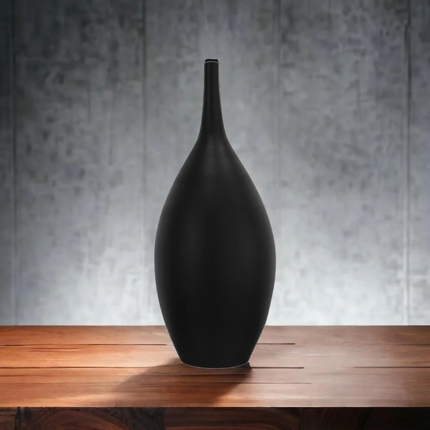 Juoda keraminė vaza, 47 cm