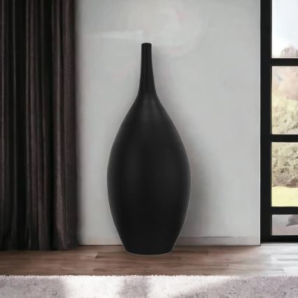 Juoda keraminė vaza, 47 cm