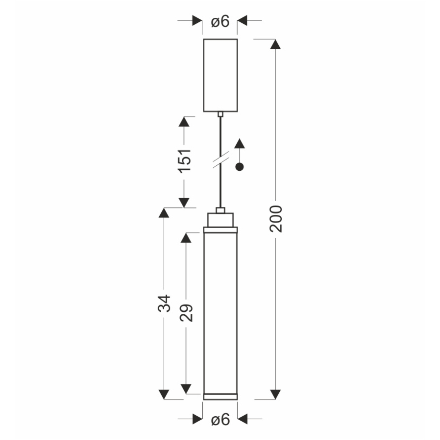 Juoda LED liustra CORTE ant laido LED/10W/230V
