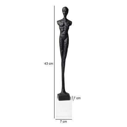 Juoda metalinė stalo dekoracija, 43 cm