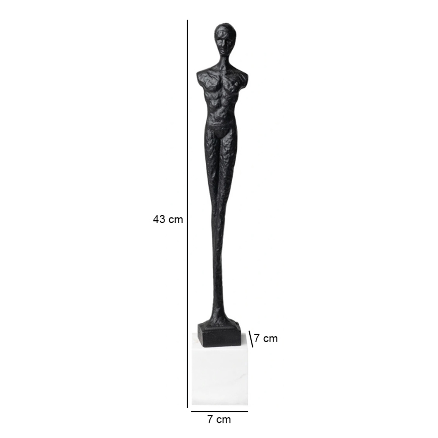 Juoda metalinė stalo dekoracija, 43 cm