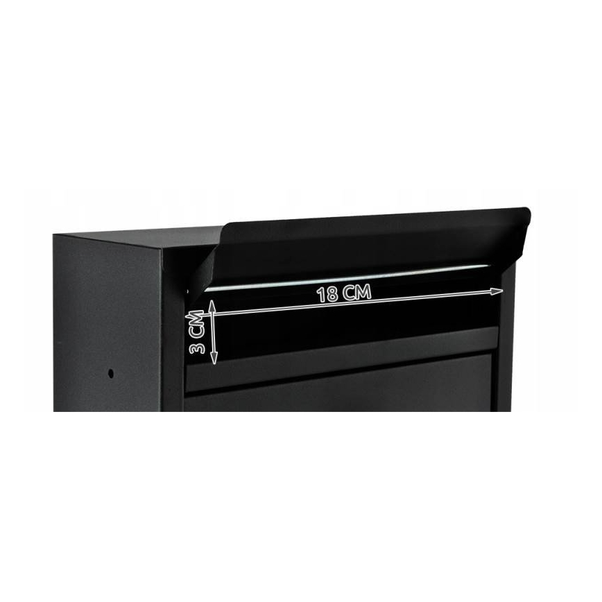 Juoda pašto dėžutė 21,7x32 cm