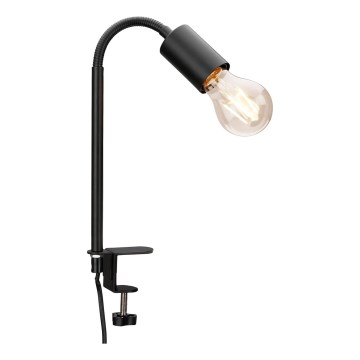 Juoda prisegama lempa, 1xE27/10W/230V
