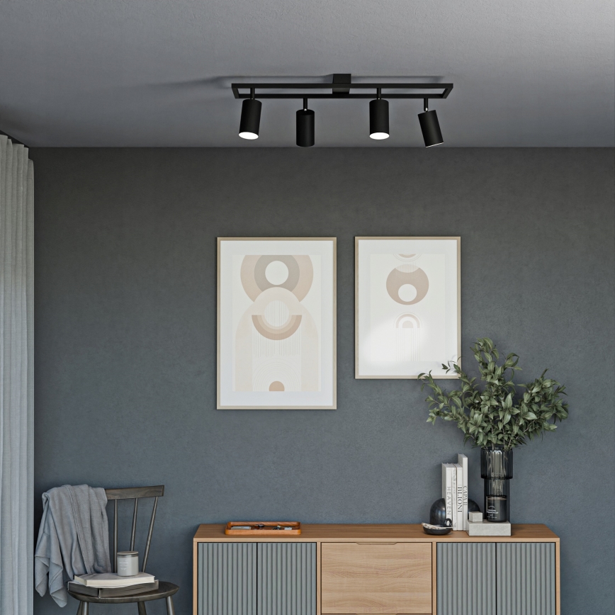 Juodas taškinis šviestuvas 4xGU10/30W/230V