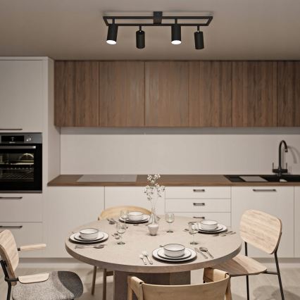 Juodas taškinis šviestuvas 4xGU10/30W/230V