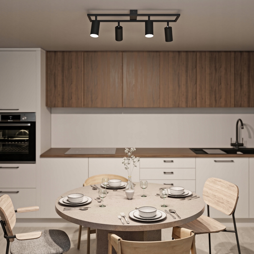 Juodas taškinis šviestuvas 4xGU10/30W/230V