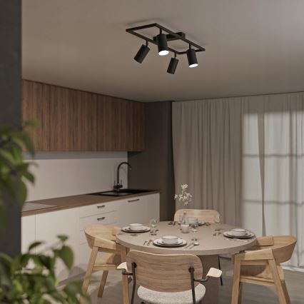 Juodas taškinis šviestuvas 4xGU10/30W/230V