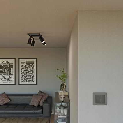 Juodas taškinis šviestuvas 4xGU10/30W/230V